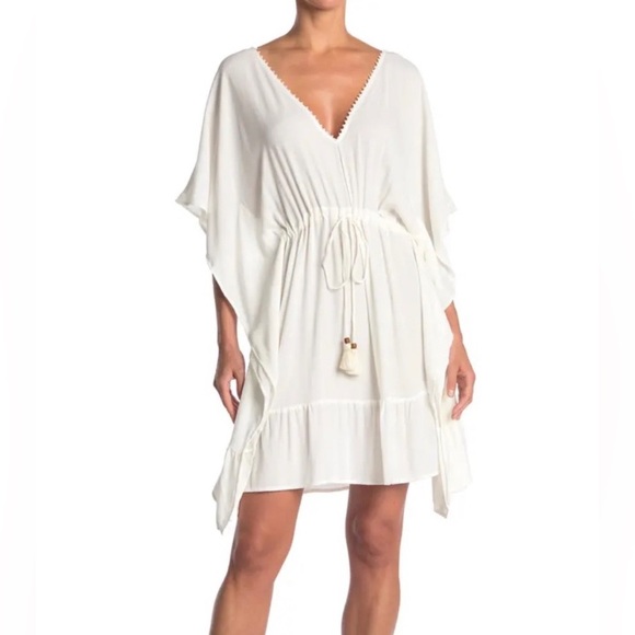 Maaji 🌴 White Kaftan Cover Up 🌸 Dress 🏝️🍹 - Picture 4 of 9